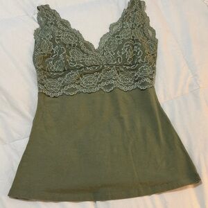 Cozy Casual Olive Lace Camisole